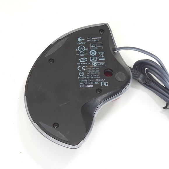 Logitech T-BB18 USB Trackman Wheel Mouse Scroll Red Ball Marble - TESTED - Picture 4 of 4